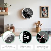 Mebus 56731 Wandklok Kwarts 25 cm x 40 mm Zilver - thumbnail
