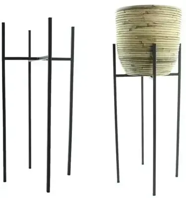 Metal stand black 25x25h55cm