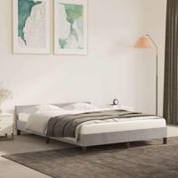 Bedframe zonder matras 140x200 cm fluweel lichtgrijs - thumbnail