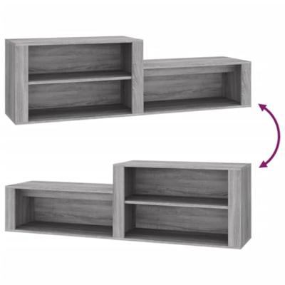 VidaXL Schoenenkast 150x35x45 cm bewerkt hout grijs sonoma VidaXL Schoenenkast 150x35x45 cm bewerkt hout grijs sonoma