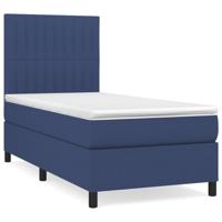 Boxspring met matras stof blauw 80x200 cm - thumbnail