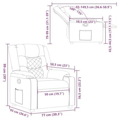 Fauteuil verstelbaar stof taupe