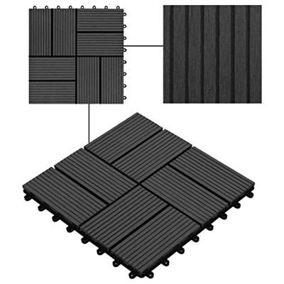 VidaXL Terrastegels 30x30 cm 1 m² hkc zwart 11 st