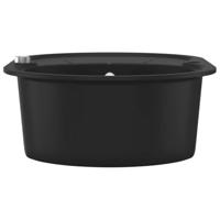VidaXL Gootsteen ovaal enkele bak graniet zwart - thumbnail