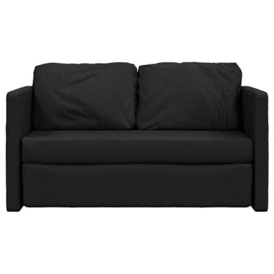 Slaapbank vloermodel 2-in-1 112x174x55 cm stof zwart