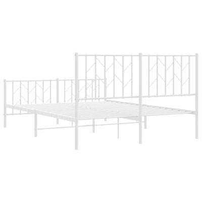 Bedframe met hoofd- en voeteneinde metaal wit 135x190 cm Bedframe met hoofd- en voeteneinde metaal wit 135x190 cm