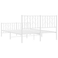 Bedframe met hoofd- en voeteneindemetaal wit 135x190 cm - thumbnail