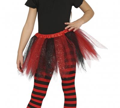Tutu Rood/Zwart Glitter Kind