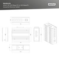 Digitus DN-651131 Industrial Ethernet Switch 4 + 1 poorten 10 / 100 MBit/s PoE-functie - thumbnail