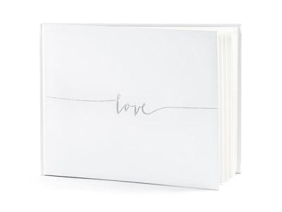 Gastenboek Love Wit/Zilver (24x18,5cm)