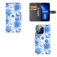 Hoesje voor iPhone 13 Pro Flowers Blue | Portemonnee hoesje - thumbnail