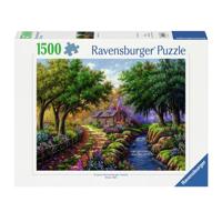 Ravensburger legpuzzel cottage bij de rivier, 1500st. - thumbnail