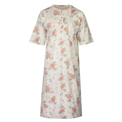 Tenderness dames nachthemd korte mouw - Pink Flower - Maat S