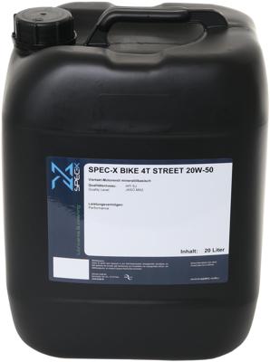 SPEC-X motorolie "bike 4t street" motor oil 4t 20w-50 stre 20l bike