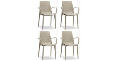 SCAB Lucrezia Armleuningen Tuinstoel & Terrasstoel - Set Van 4 -