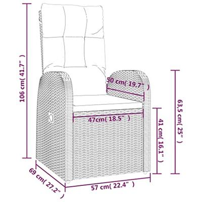 9-delige Tuinset poly rattan zwart - thumbnail