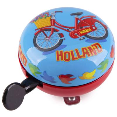 Matix fietsbel Hollandse fiets 80 mm staal blauw/rood Matix fietsbel Hollandse fiets 80 mm staal blauw/rood