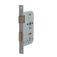 Nemef 666 Deurslot | DM60mm | S72mm | krukgat 8mm | voorplaat staal gelakt 24x235mm rechthoekig | messing dag- en nachtschoot | DR 2+4 - 9066604652 - thumbnail