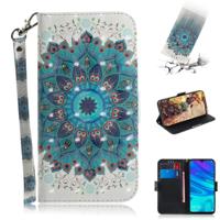 3D gekleurde tekening Peacock krans patroon horizontale Flip lederen case voor Huawei P Smart + 2019/Enjoy 9s/Honor 10i/Honor 20i/Honor 20 lite met h - thumbnail