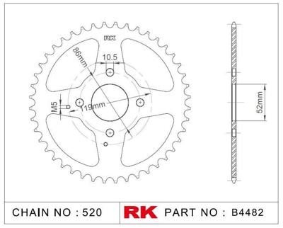 RK Chain wheel 520 30z steel silver