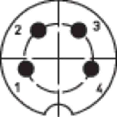 BKL Electronic 0202016 DIN-connector Flensbus, contacten recht Aantal polen: 4 Zilver 1 stuk(s)