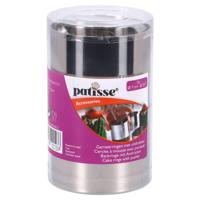 Patisse garneerringen met uitdrukker 7x5.5 cm 3-delig rvs - thumbnail