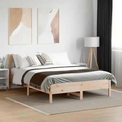Bedframe zonder matras massief grenenhout 135x190 cm