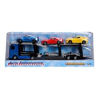 2-Play die-cast vrachtwagen transporter met auto&apos;s, 26cm - thumbnail