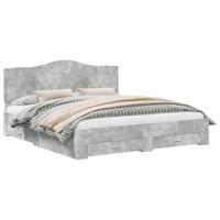 Bedframe met hoofdeinde Beton Grijs 180 x 200 cm Bewerkt hout - thumbnail