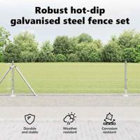 VidaXL Afrasteringspaal zilver 25 x 0,5 m (19 x 19 mm mesh) staal - thumbnail