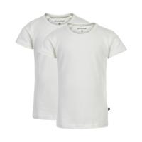 Minymo T shirt meisjes katoen/elastaan wit 2 stuks maat 128 - thumbnail