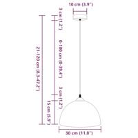 Hanglampen 2 st In hoogte verstelbaar E27 30 cm metaal wit - thumbnail