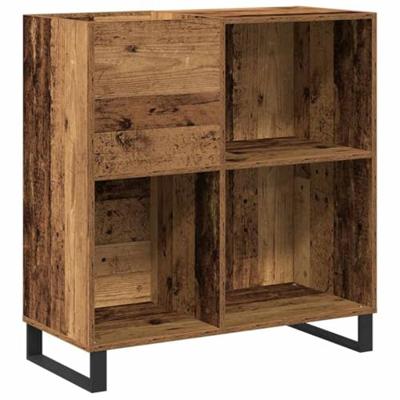 Platenkast met plank Oud hout 85 x 38 x 89 cm Bewerkt hout