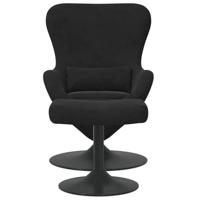 Hangstoel met voetensteun fluweel zwart - thumbnail