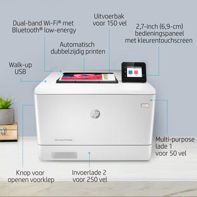 HP Color LaserJet Pro M454dw, Print, Printen via de USB-poort aan voorzijde; Dubbelzijdig printen
