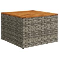 2-delige Loungeset met kussens poly rattan en acaciahout grijs - thumbnail