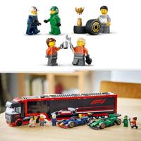 LEGO city 60445 f1 truck met rb20 en amr24 f1 auto&apos;s - thumbnail