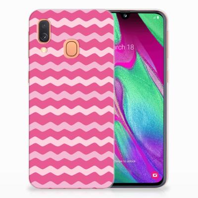 Samsung Galaxy A40 TPU bumper Waves Pink Samsung Galaxy A40 TPU bumper Waves Pink