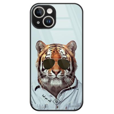 iPhone 14 glazen hardcase - Tijger wild iPhone 14 glazen hardcase - Tijger wild
