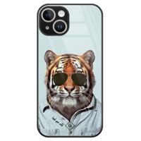 iPhone 14 glazen hardcase - Tijger wild - thumbnail