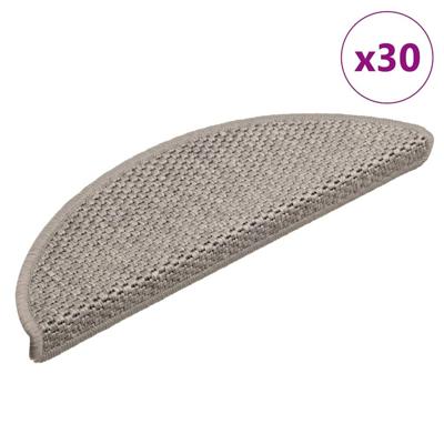 Trapmatten zelfklevend 30 st sisal-look 56x17x3cm zilverkleurig