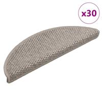 Trapmatten zelfklevend 30 st sisal-look 56x17x3cm zilverkleurig - thumbnail