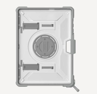 Urban Armor Gear Plasma Healthcare Handstrap & Kickstand Case Back cover Wit, Grijs Tabletcover