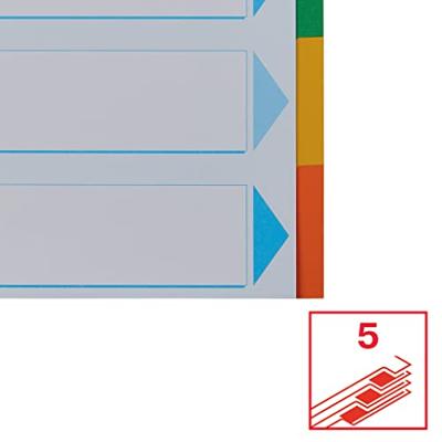 Tabbladen Esselte Standaard A4 5-delig karton 11-rings met voorblad assorti