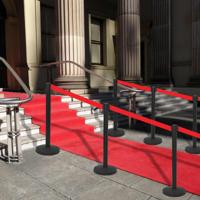 Afzetpaal met band staal zwart - thumbnail