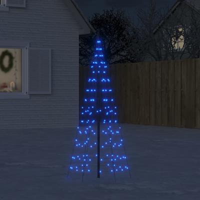 VidaXL Led-kerstboom aan vlaggenmast 200 led's 180 cm blauw