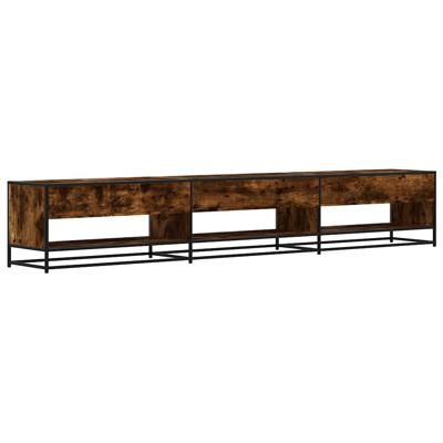 Tv-meubel 270x40x46 cm bewerkt hout gerookt eikenkleurig - thumbnail