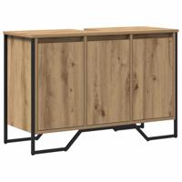 Badkamer Wasbak Kast Ambachtelijk Eiken 91x35x60 cm Gefabriceerd Hout - thumbnail