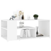 Salontafel 100x50x40 cm bewerkt hout wit - thumbnail