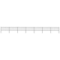 Tuinhek met ronde bovenkant 11,9x0,8 m staal zwart - thumbnail